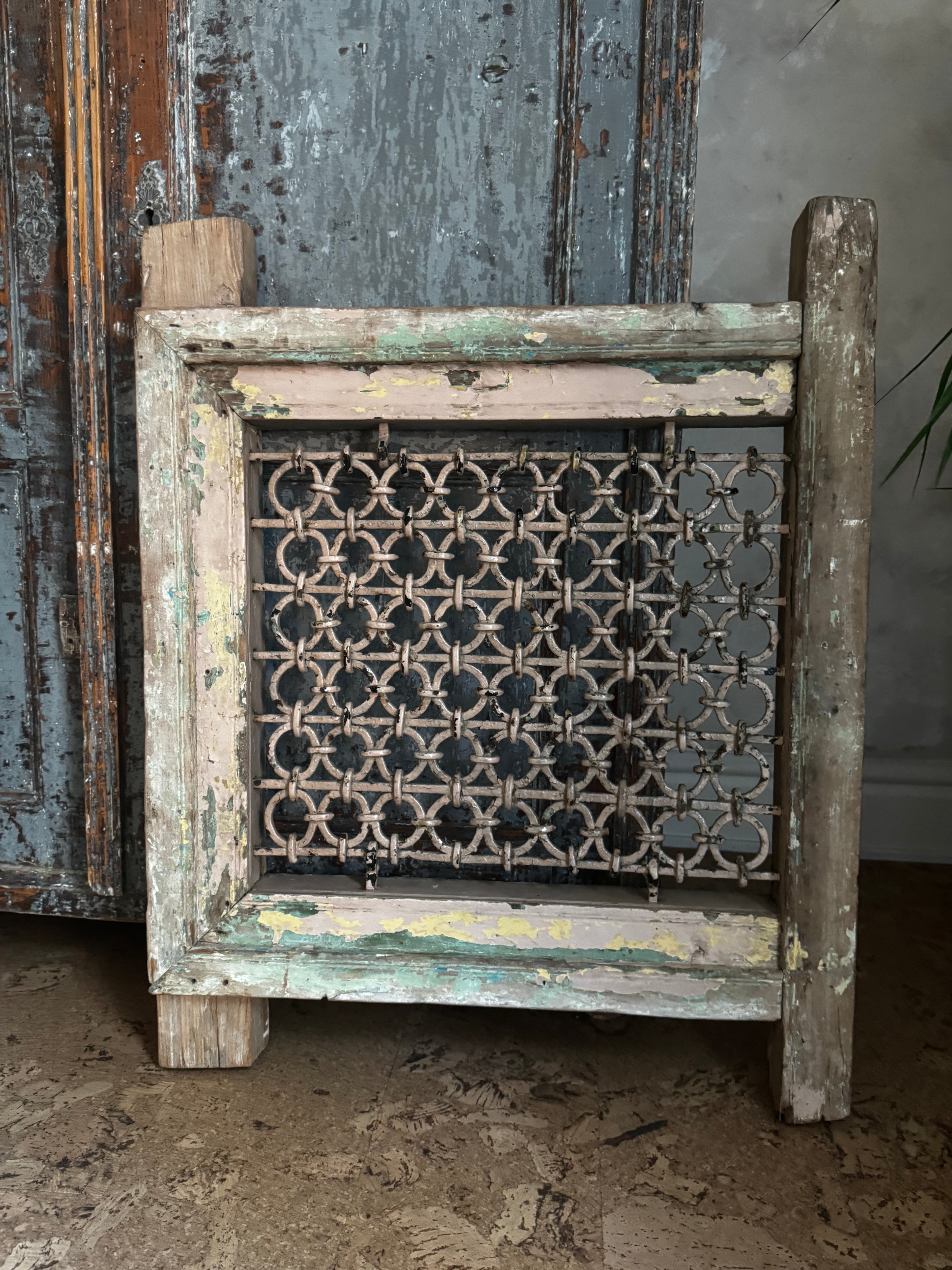 Antique Indian Jali Window Frame
