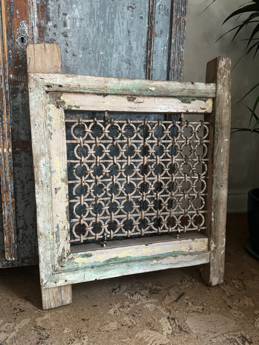 Antique Indian Jali Window Frame