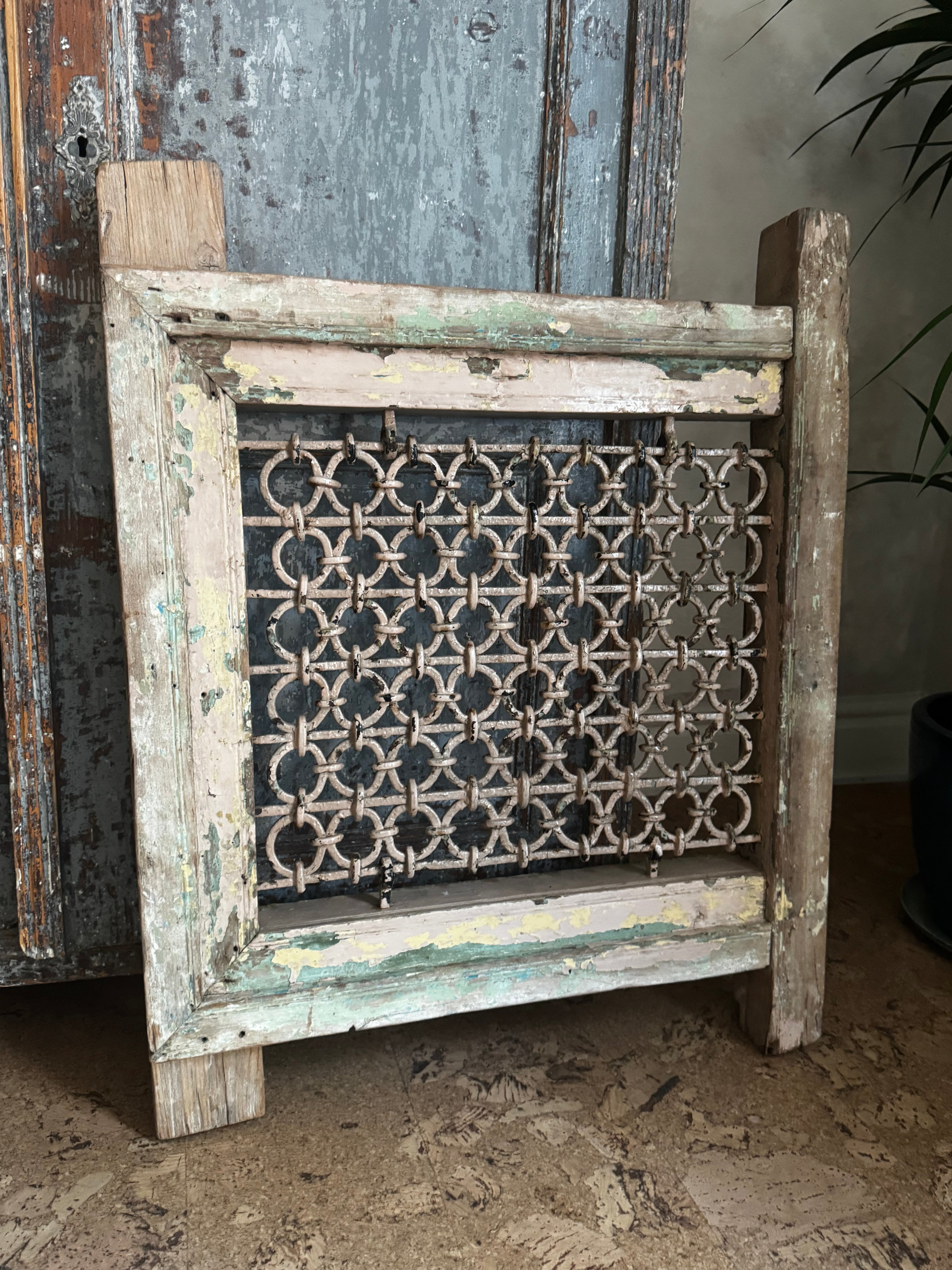 Antique Indian Jali Window Frame