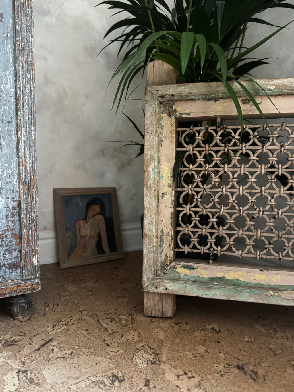 Antique Indian Jali Window Frame