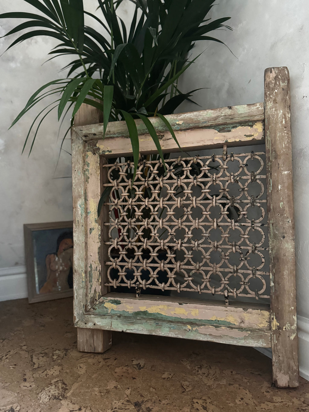 Antique Indian Jali Window Frame