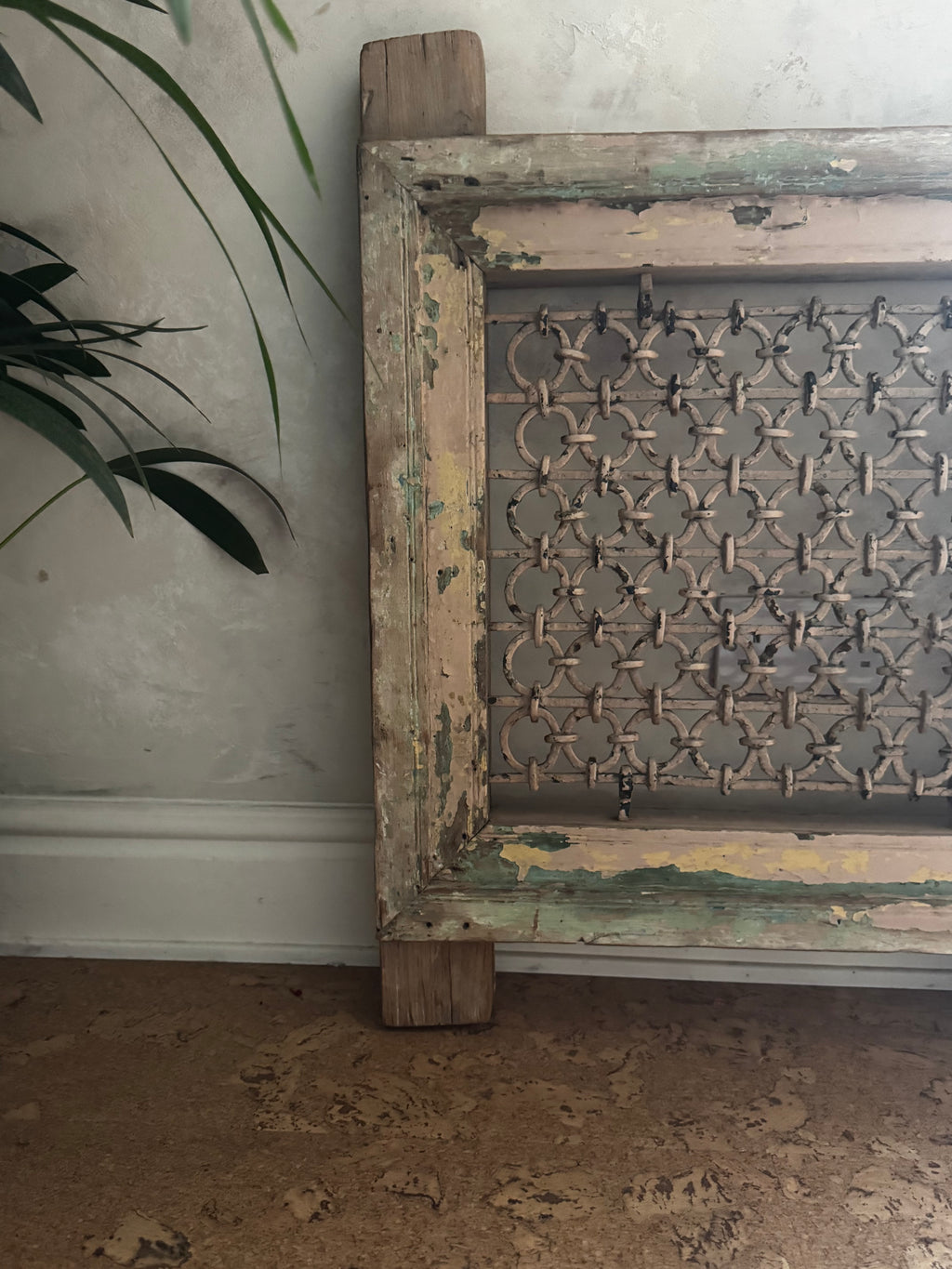 Antique Indian Jali Window Frame