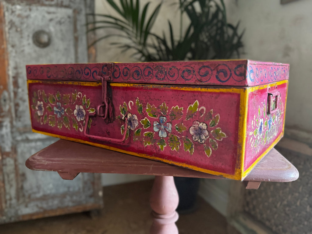 Pink Hand-Painted Trunk