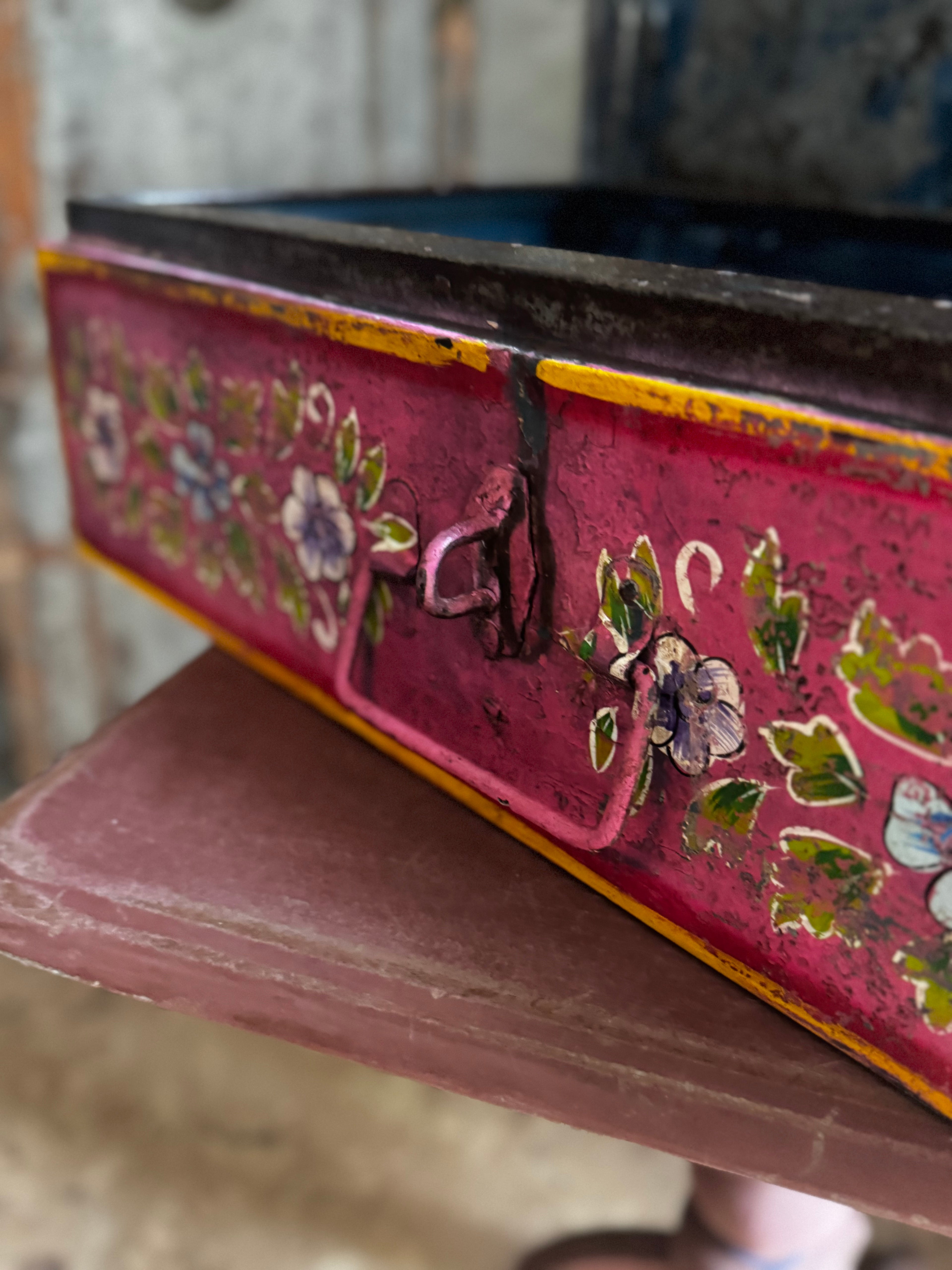 Pink Hand-Painted Trunk