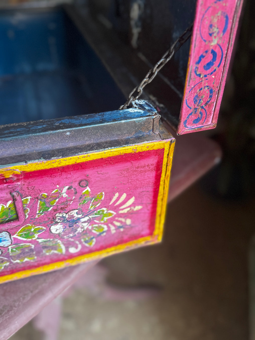 Pink Hand-Painted Trunk