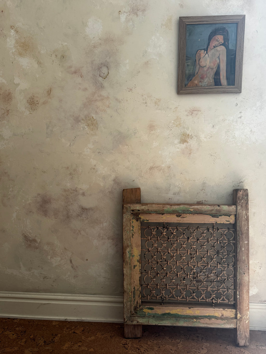 Antique Indian Jali Window Frame